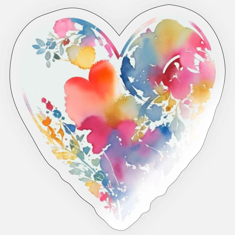 Cœur - Sticker taille S (10 x 10 cm) - brillant transparent
