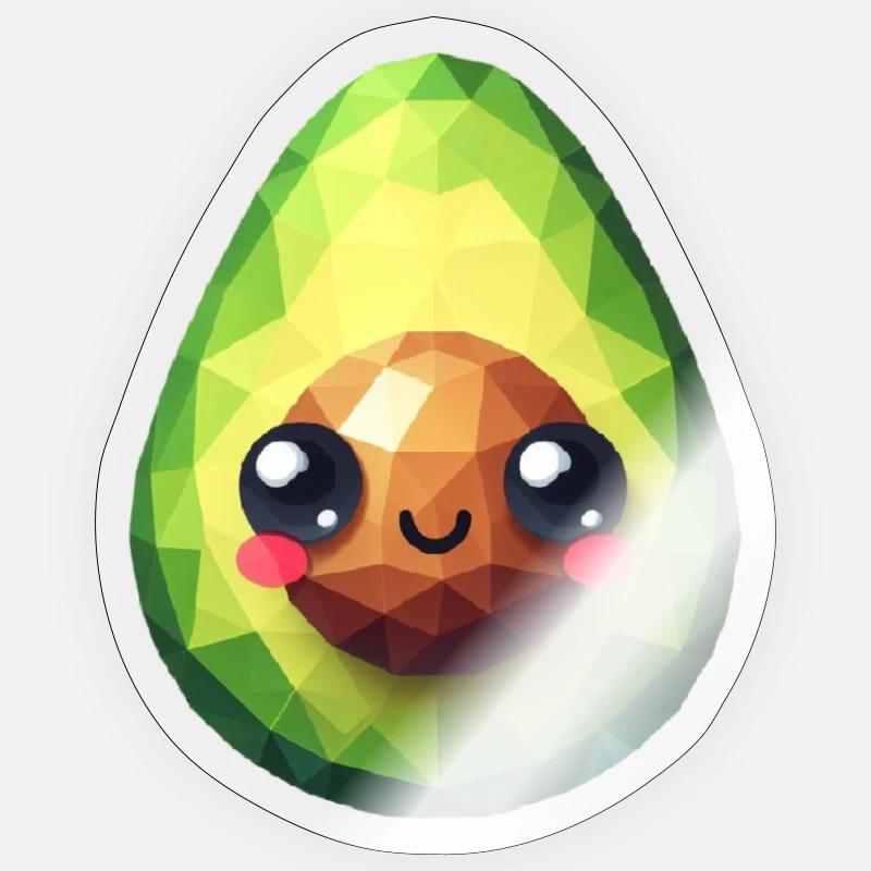 Polygone d’avocat sucré - Sticker taille S (10 x 10 cm) - brillant transparent