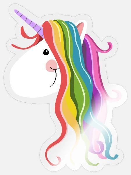 Süßes Einhorn - Einhörner - Unicorn - Unicorns - Sticker Größe S (10 x 10 cm) - Transparent glänzend