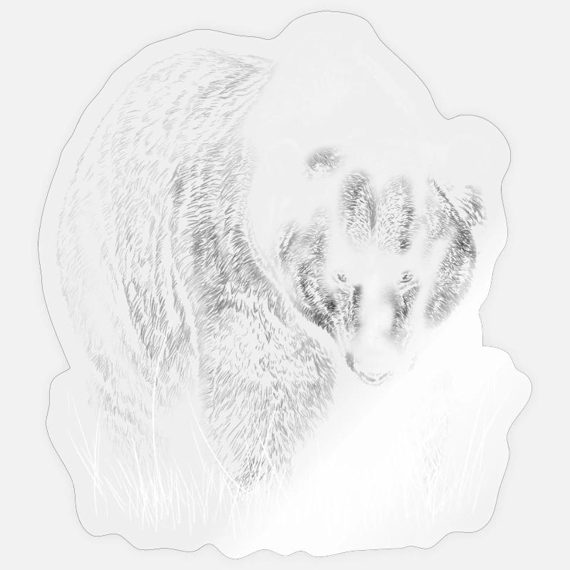 Bear - Sticker taille S (10 x 10 cm) - brillant transparent