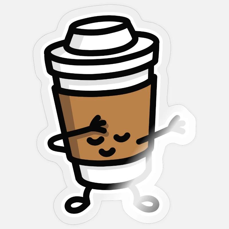 Dab / dabbing cardboard coffee cup - Sticker size S (10 x 10 cm) - transparent glossy