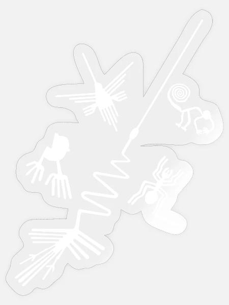 Linien von Nazca - Peru - Sticker Größe S (10 x 10 cm) - Transparent glänzend