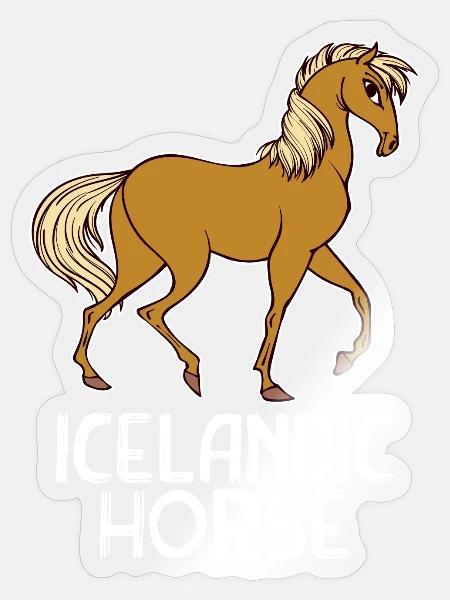 Haflinger Pferde Pferdenarr Statement Islandpferde - Sticker Größe S (10 x 10 cm) - Transparent glänzend