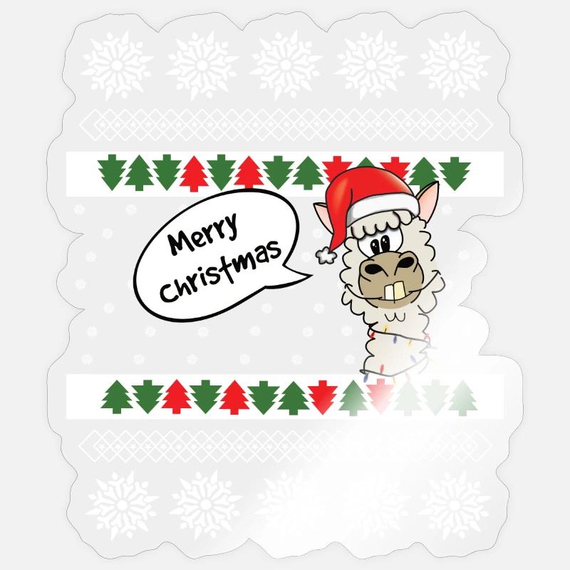 Weihnachtspulli Alpaka Norweger Muster Sticker Größe S (10 x 10 cm)