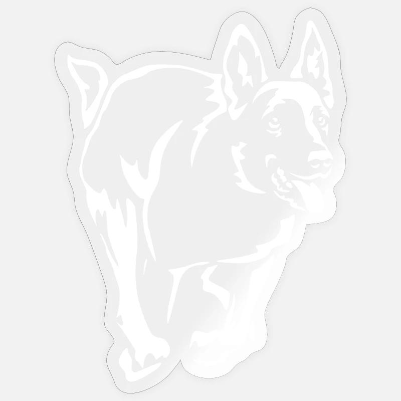 Malinois "Black Edition" - Sticker Größe S (10 x 10 cm) - Transparent glänzend