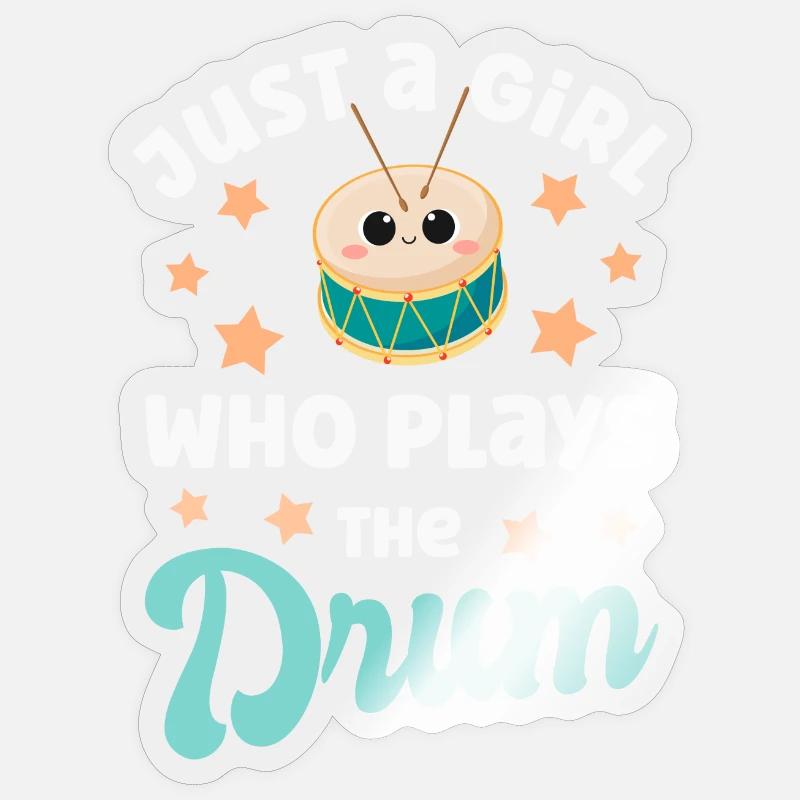 Drum Drum Player - Sticker size S (10 x 10 cm) - transparent glossy