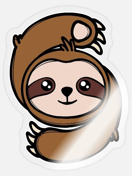 Säugetier Faultier Dschungel Urwaldbewohner Zoo - Sticker Größe S (10 x 10 cm) - Transparent glänzend