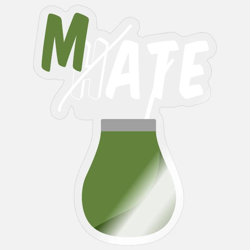 Don‘t hate, drink Mate - Sticker Größe S (10 x 10 cm) - Transparent glänzend