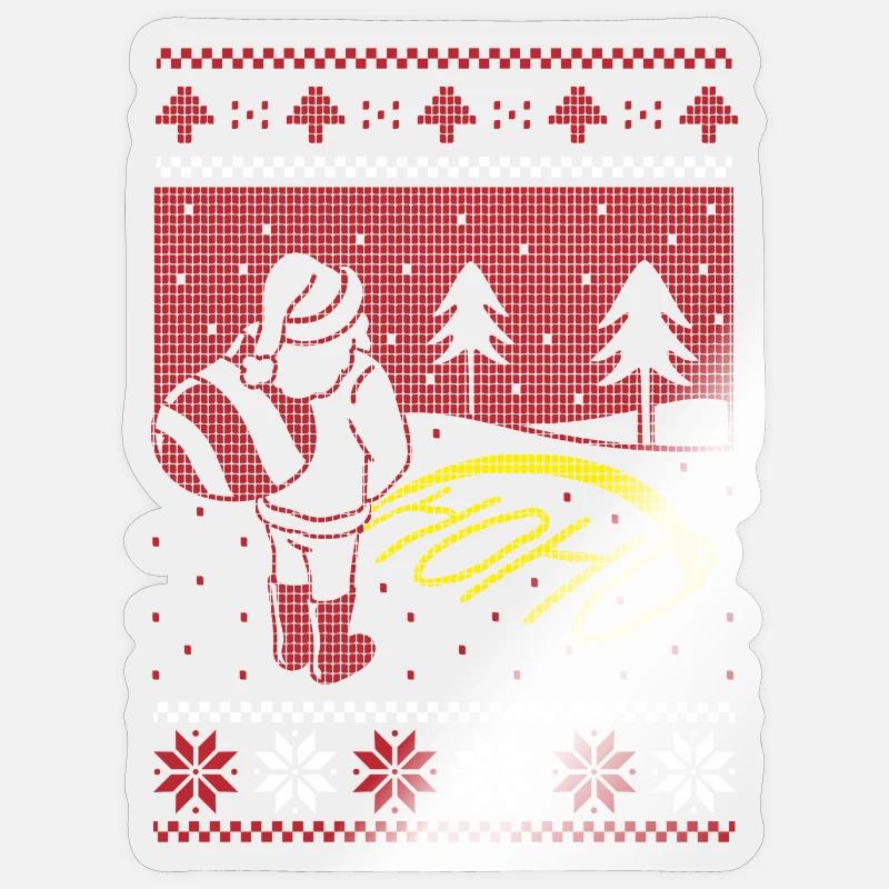 Weihnachtsmann HoHoHo - Sticker Größe S (10 x 10 cm) - Transparent glänzend
