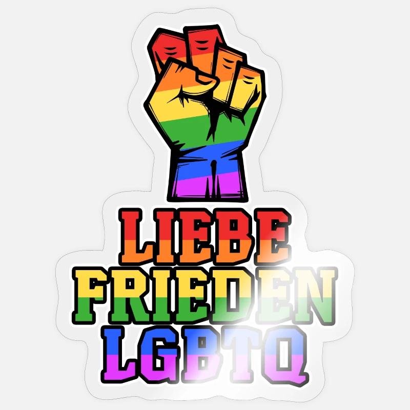 Déclaration d’égalité Love Lgbt Pride - Sticker taille S (10 x 10 cm) - brillant transparent
