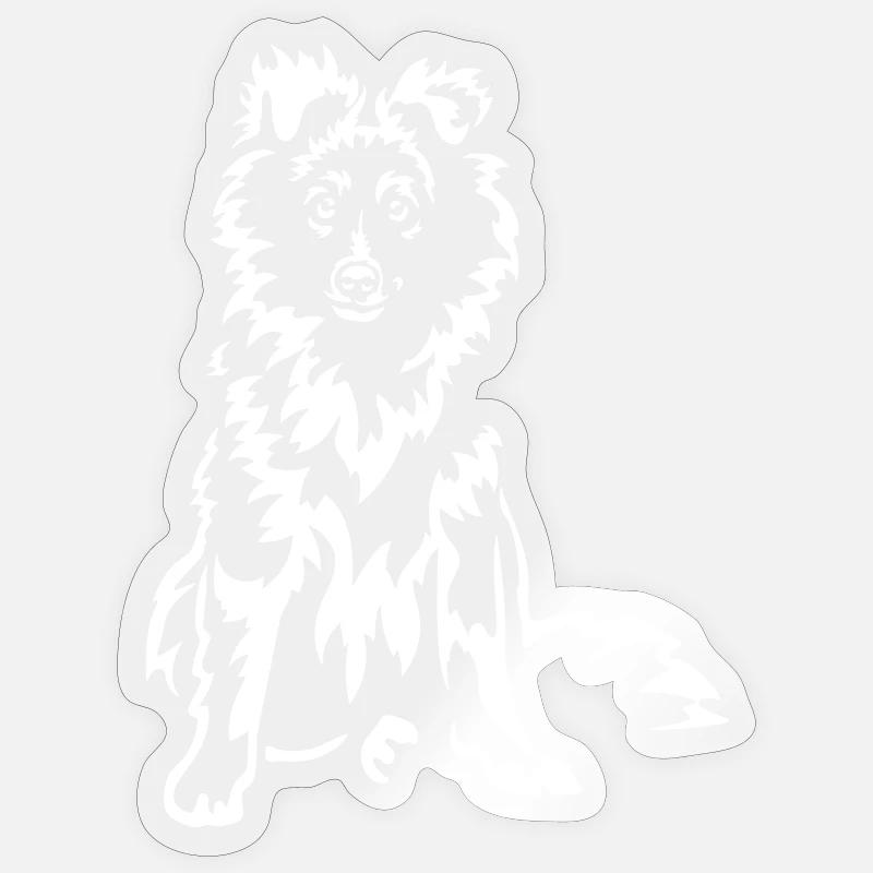 Sheltie « Édition Noire » - Sticker taille S (10 x 10 cm) - brillant transparent