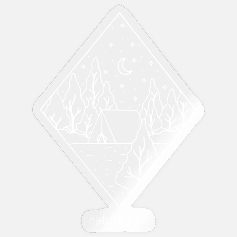 Camping dans la nature Sticker taille S (10 x 10 cm)