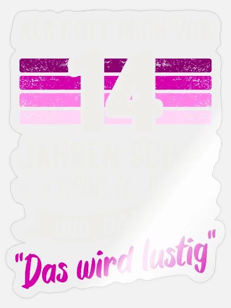 14. Geburtstag als Gott mich vor 14 Jahren schuf - Sticker Größe S (10 x 10 cm) - Transparent glänzend