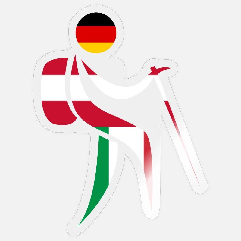 Alpenüberquerung E5 Wandern Sticker Größe S (10 x 10 cm)