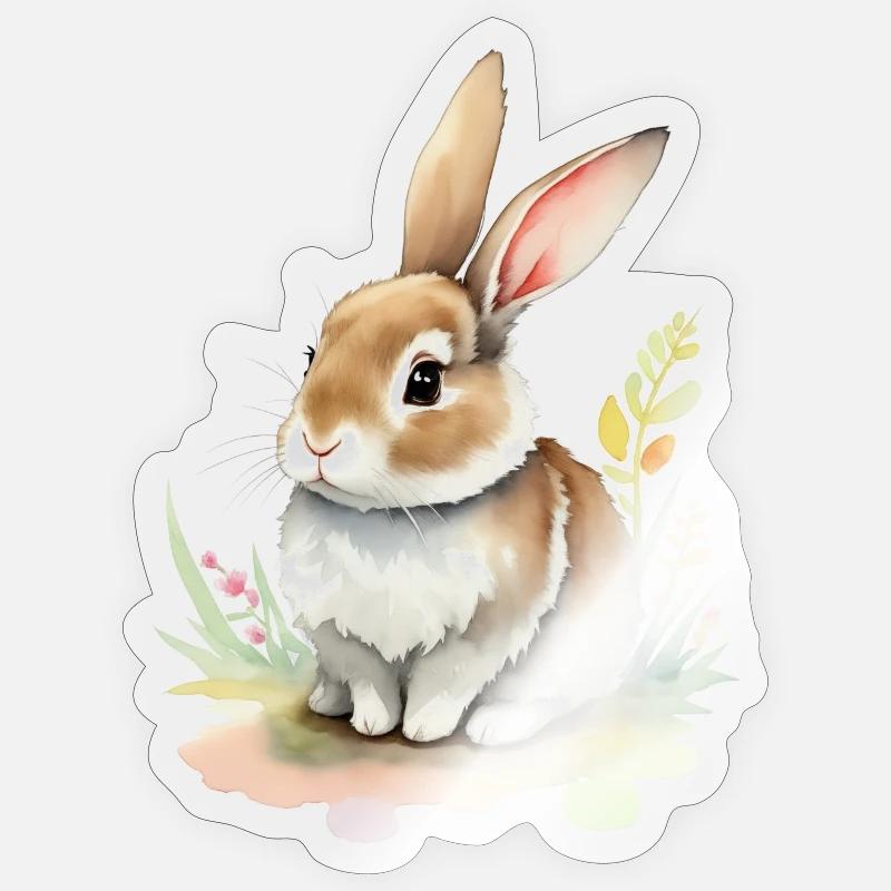 cute bunny - Sticker size S (10 x 10 cm) - transparent glossy