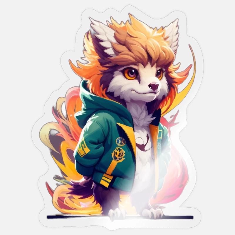Griffon mignon et élégant - Sticker taille S (10 x 10 cm) - brillant transparent