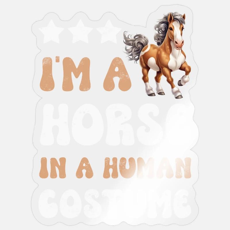 Chevaux à cheval - Sticker taille S (10 x 10 cm) - brillant transparent