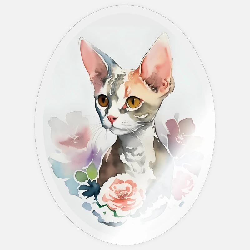 Devon Rex - Sticker size S (10 x 10 cm) - transparent glossy