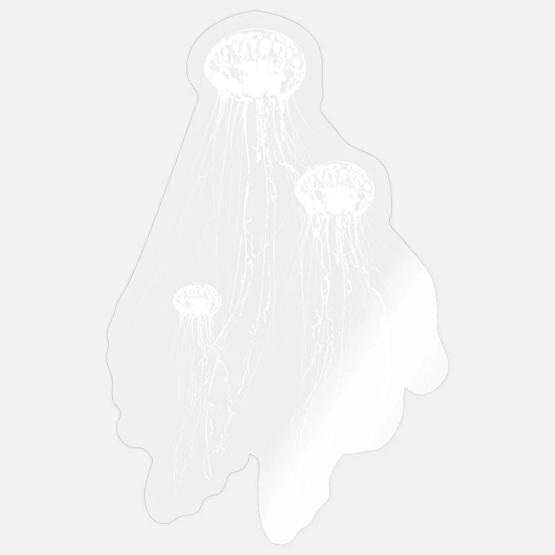 Méduse - Sticker taille S (10 x 10 cm) - brillant transparent