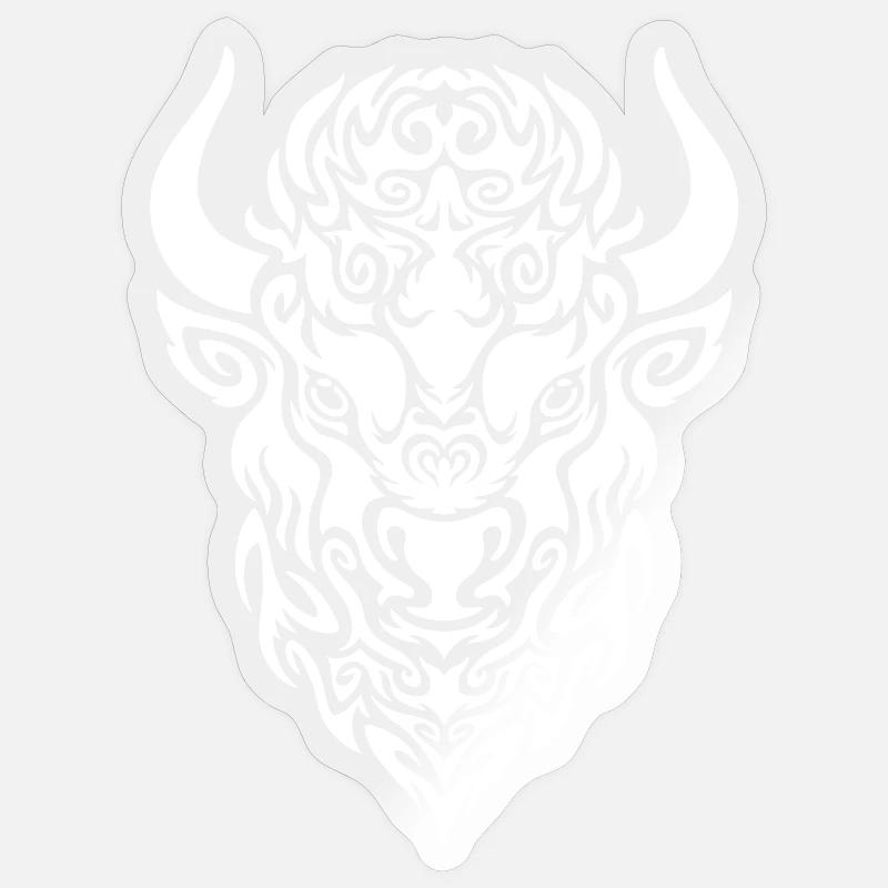 White Bison - Sticker size S (10 x 10 cm) - transparent glossy