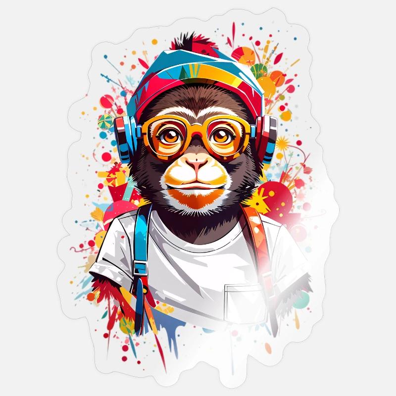 Cool monkey Sticker size S (10 x 10 cm)