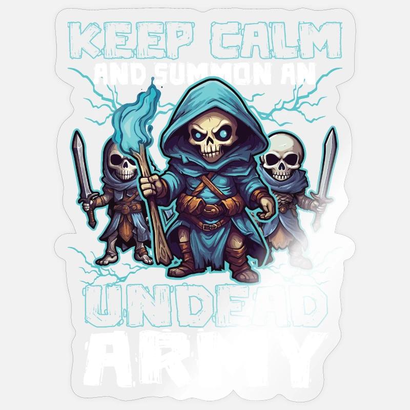 Gaming Gamer PC RPG Rollenspiel Necromancer - Sticker Größe S (10 x 10 cm) - Transparent glänzend