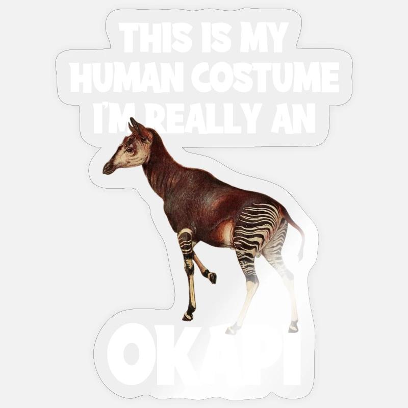 Expédition au zoo d'Okapi - Sticker taille S (10 x 10 cm) - brillant transparent