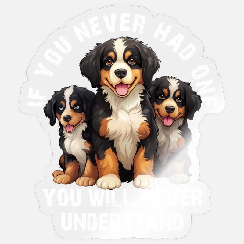 Bouvier bernois - Sticker taille S (10 x 10 cm) - brillant transparent