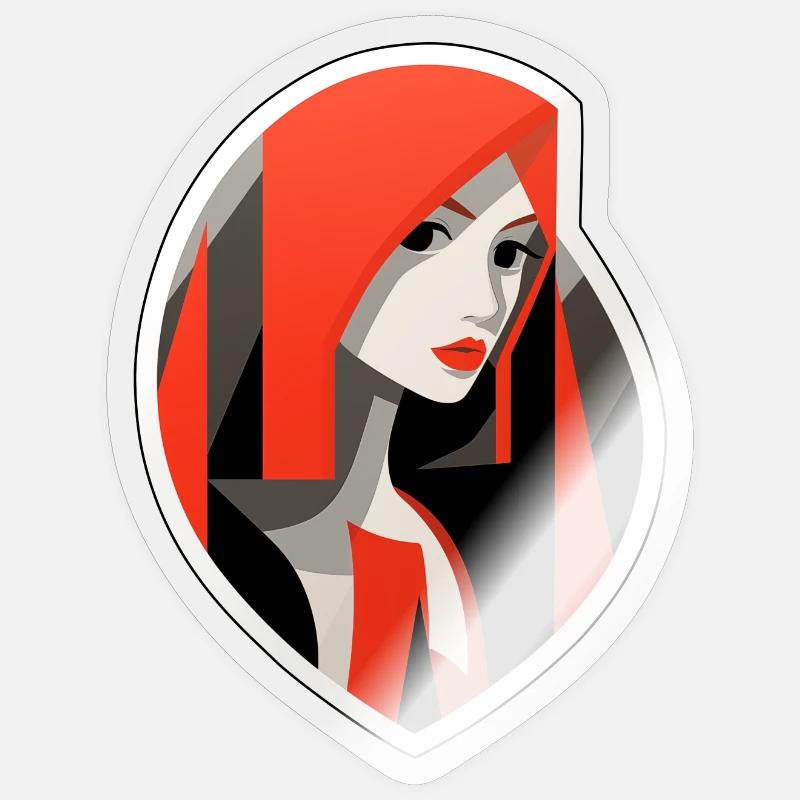 Le Petit Chaperon Rouge - Sticker taille S (10 x 10 cm) - brillant transparent