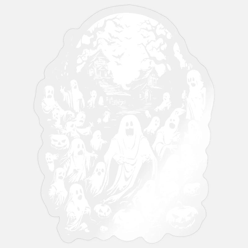 Conception d’Halloween de maison hantée Sticker taille S (10 x 10 cm)