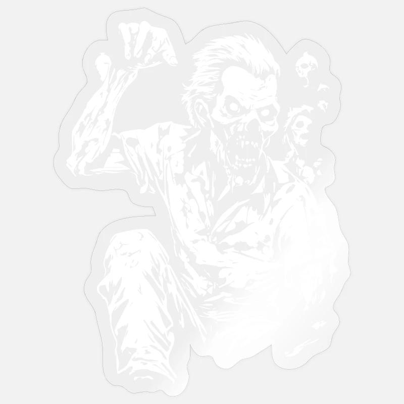 Zombie Comic Illustration Sticker Größe S (10 x 10 cm)