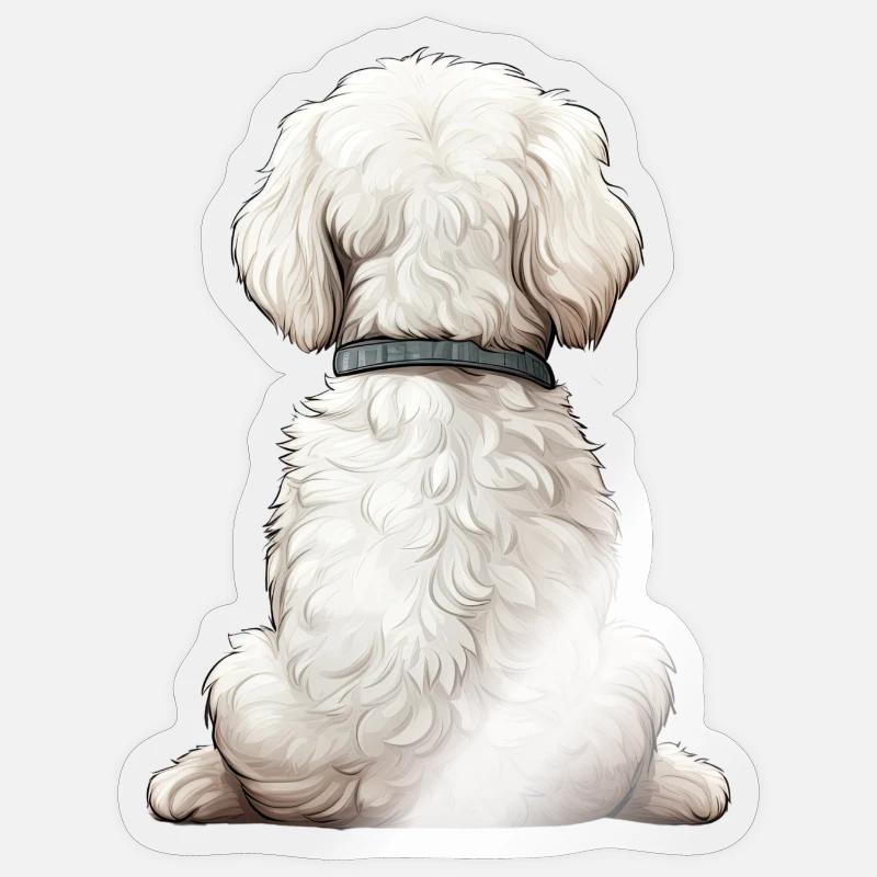 Bichon frisé - Sticker taille S (10 x 10 cm) - brillant transparent