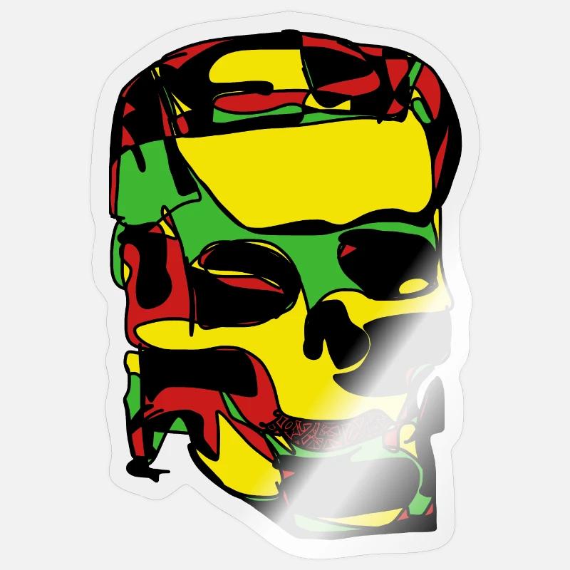 Schädel - Sticker Größe S (10 x 10 cm) - Transparent glänzend