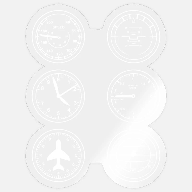 Instruments d’aéronef Sticker taille S (10 x 10 cm)