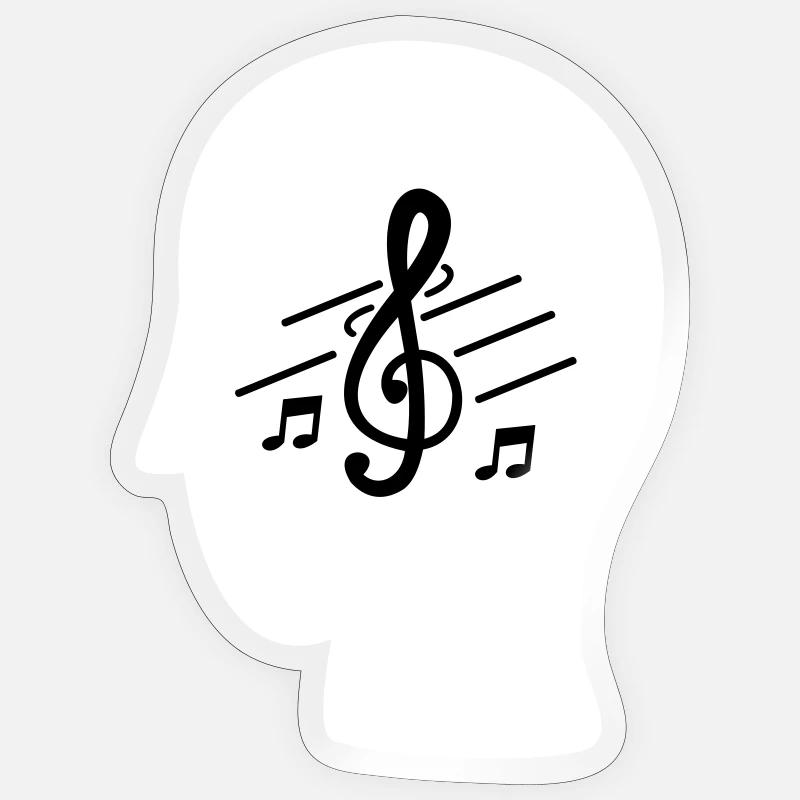 LA MUSIQUE DANS MON - Sticker taille S (10 x 10 cm) - brillant transparent