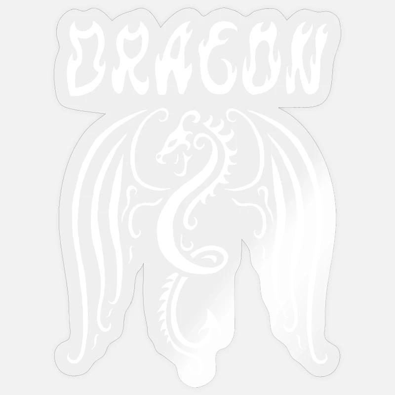 White Dragon - Sticker size S (10 x 10 cm) - transparent glossy