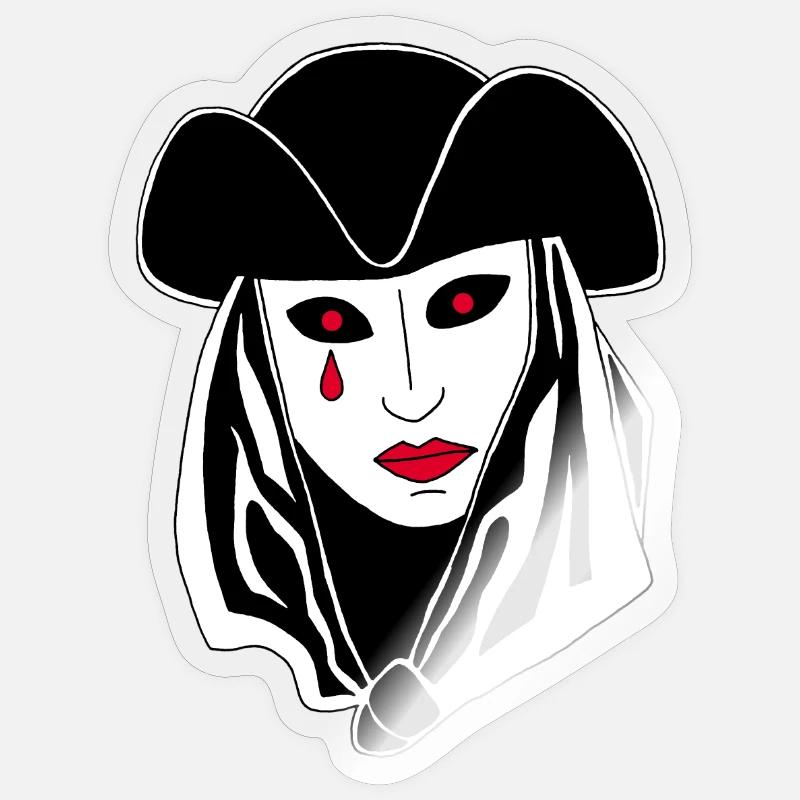 Fantôme de Venise - Sticker taille S (10 x 10 cm) - brillant transparent