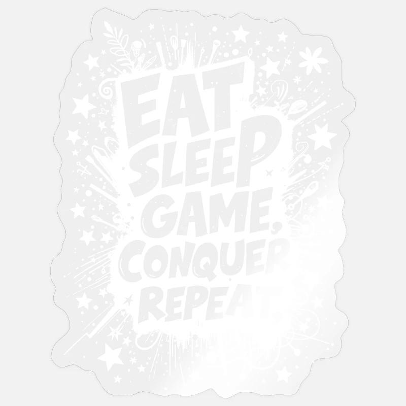 MANGER, DORMIR, JOUER, CONQUÉRIR, RÉPÉTER Sticker taille S (10 x 10 cm)