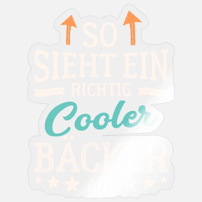 So sieht ein richtig cooler Bäcker aus Backen - Sticker Größe S (10 x 10 cm) - Transparent glänzend