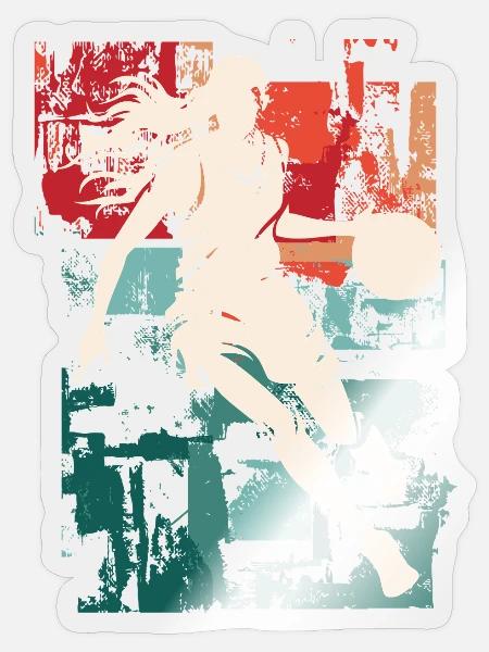 Basketball Frau Basketballerin Basketballspielerin - Sticker Größe S (10 x 10 cm) - Transparent glänzend