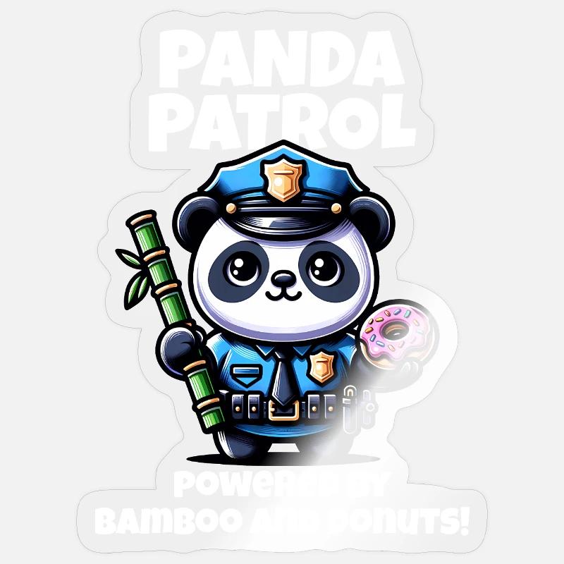 Panda policeman Sticker size S (10 x 10 cm)