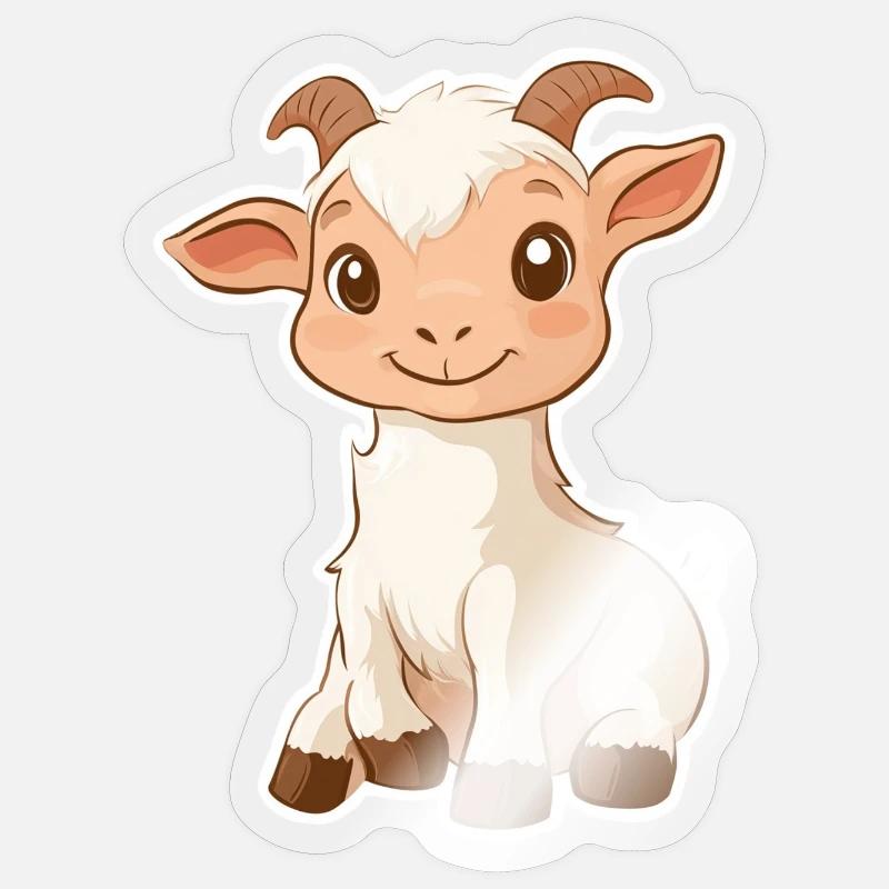 Chèvre - Sticker taille S (10 x 10 cm) - brillant transparent