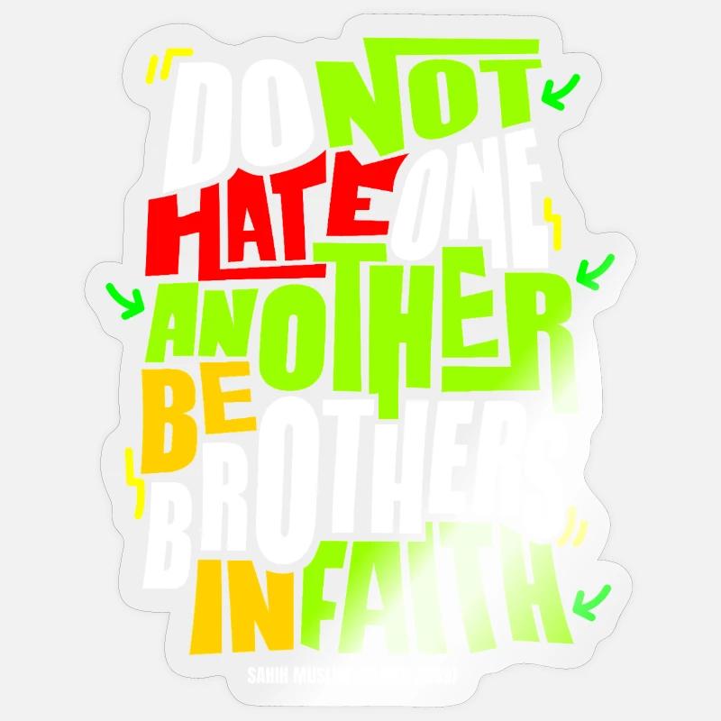 Hasst einander nicht Glaubenszitat - Sticker Größe S (10 x 10 cm) - Transparent glänzend