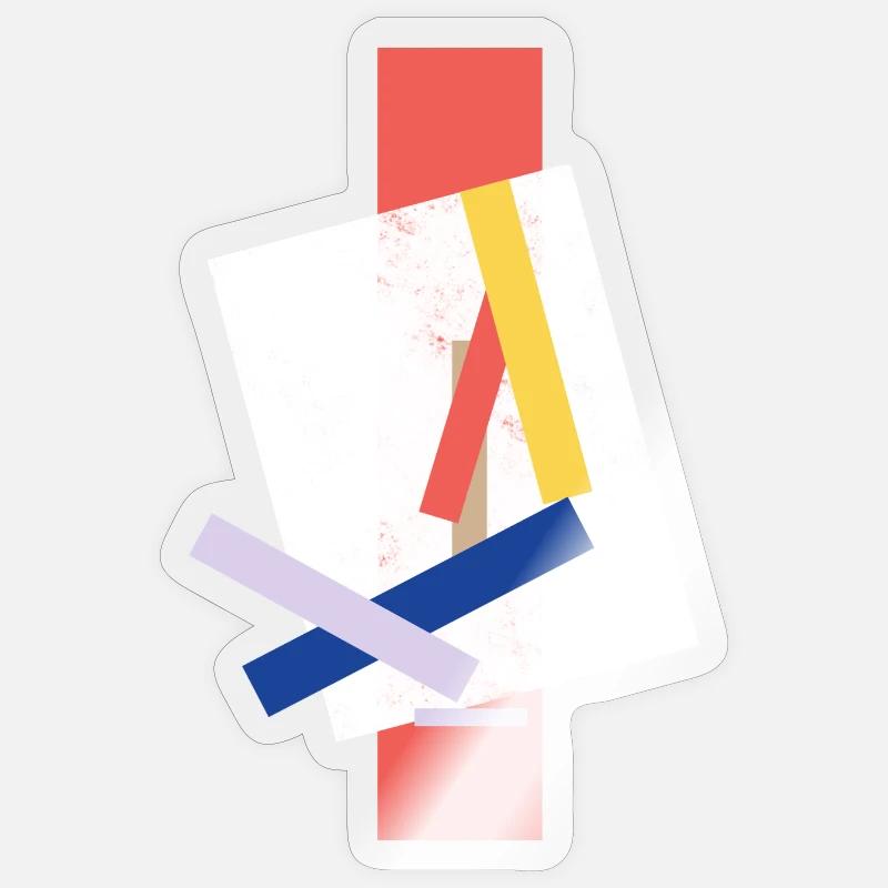 Abstrakte Farbblock Muster verzerrtes Gesicht - Sticker Größe S (10 x 10 cm) - Transparent glänzend