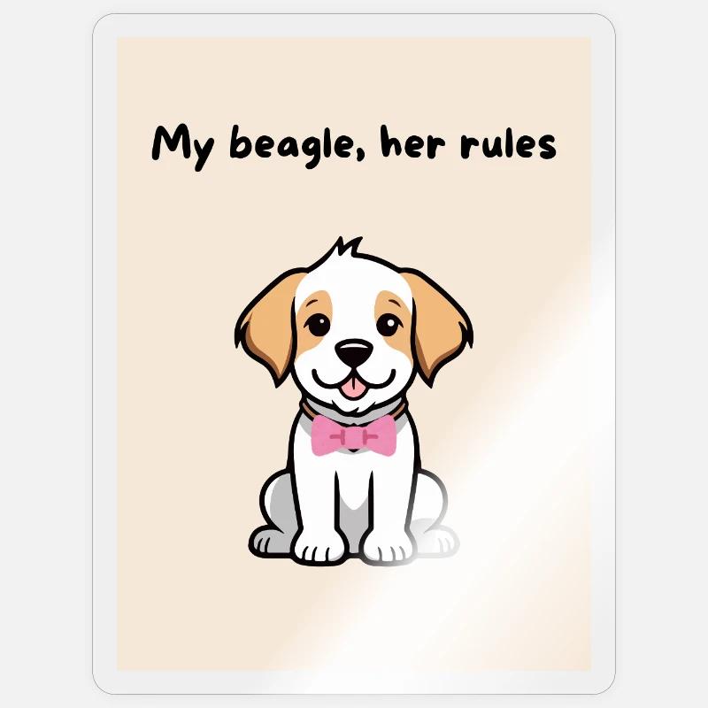 A-Beagle-mio_-5- - Sticker Größe S (10 x 10 cm) - Transparent glänzend