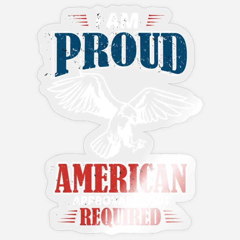 Proud American design with eagle - Sticker size S (10 x 10 cm) - transparent glossy