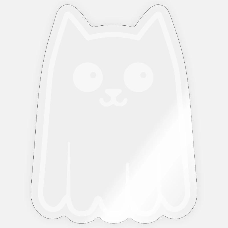 Ghost Cat - Sticker size S (10 x 10 cm) - transparent glossy