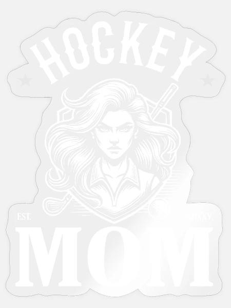 Hockey Mom Design – Stolz & Teamgeist - Sticker Größe S (10 x 10 cm) - Transparent glänzend