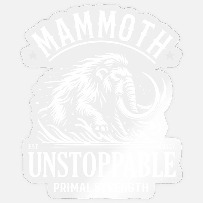 Conception mammouth – Force primale - Sticker taille S (10 x 10 cm) - brillant transparent