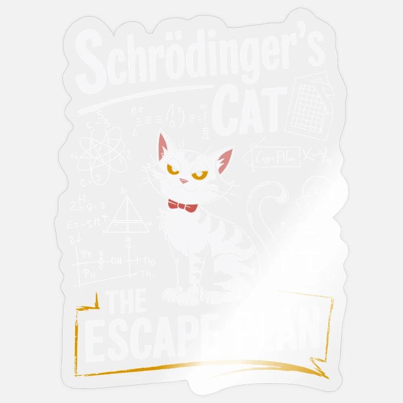 Chat Schrödinger : le plan d’évasion - Sticker taille S (10 x 10 cm) - brillant transparent
